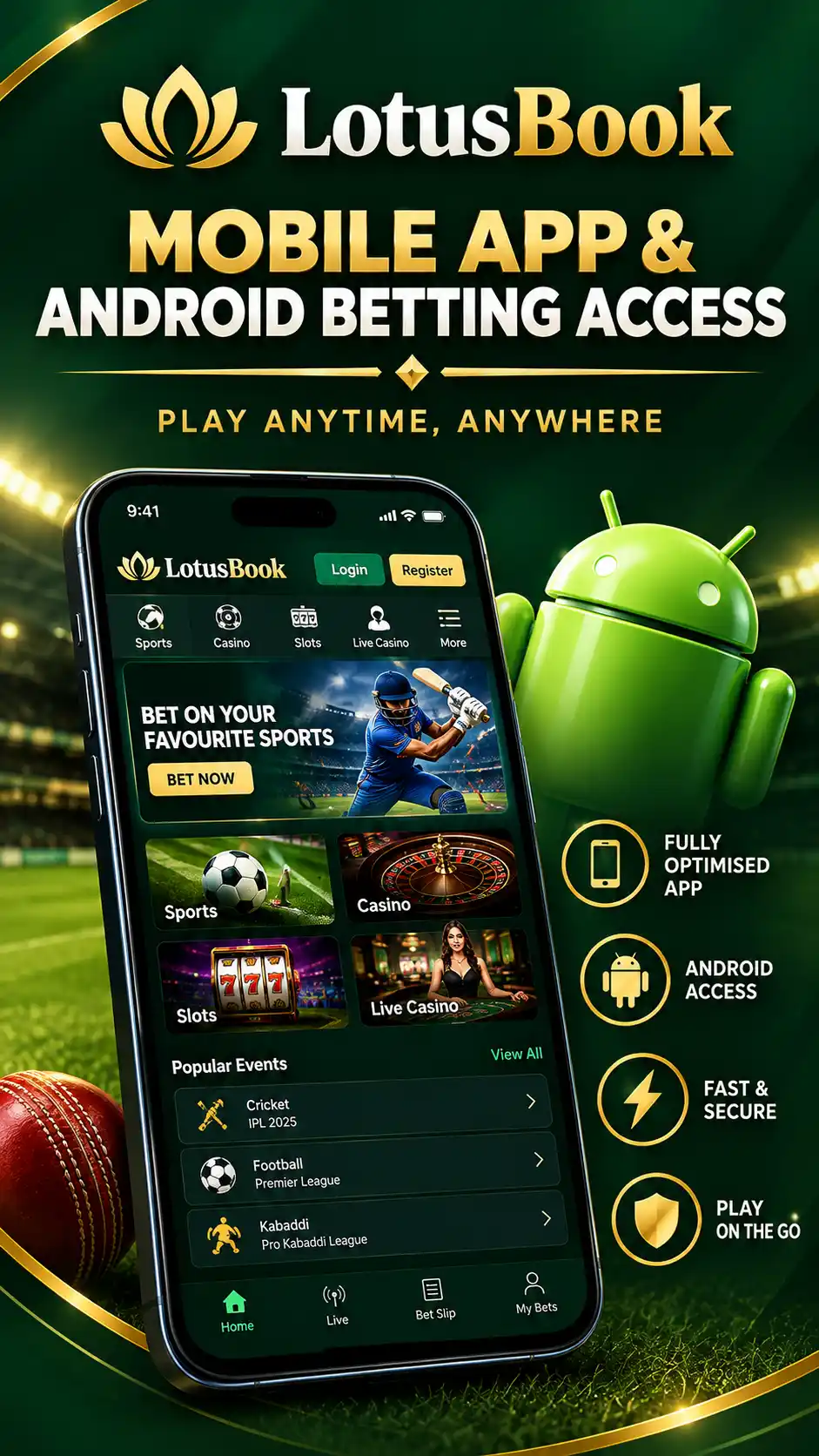 LotusBook mobile app and Android betting access
