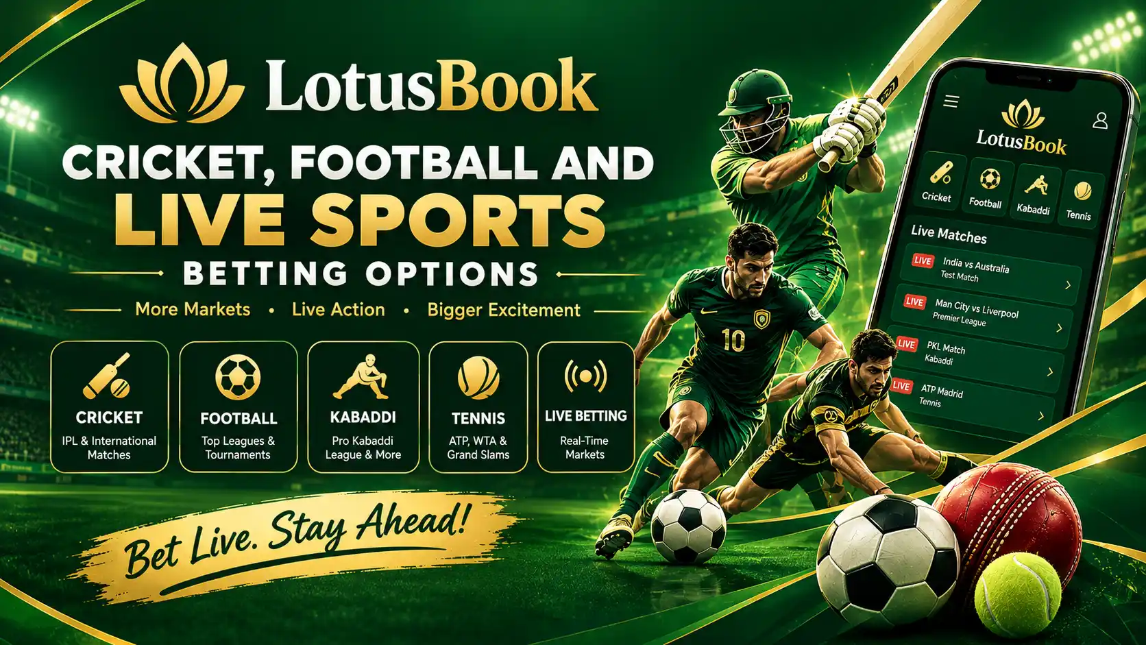 LotusBook cricket, football and live sports betting options